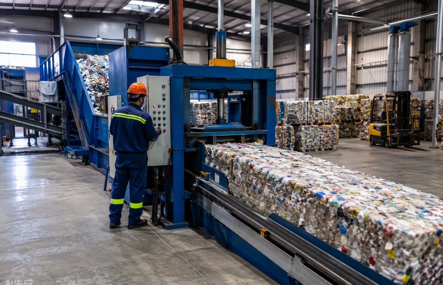 Scrap sorting and baling facility